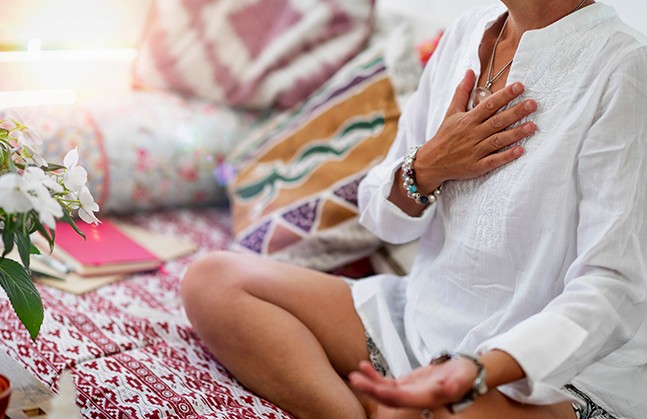 person meditating